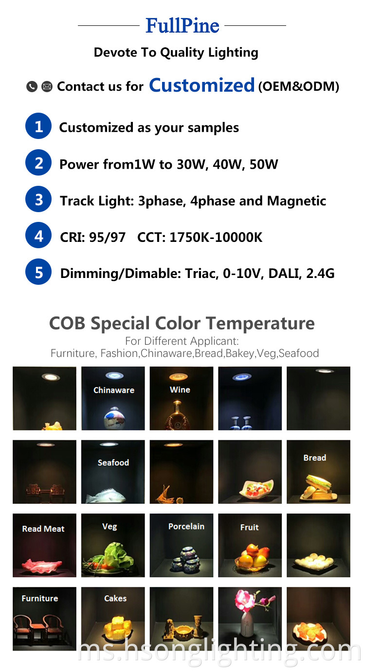 Hot Jual 12W Cob Led Downlight With Honeycomb 7w 10W 20W 30W 40W LED LED COB COB Sorotan Anti Glare Ugr 9